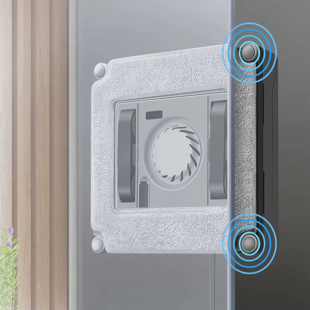 Système de double aspiration pour robot lave-vitre