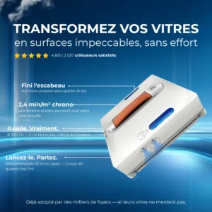 Robot lave-vitre Liectroux S11 – 8000 Pa, 2,4 min/m², contrôle appli et télécommande