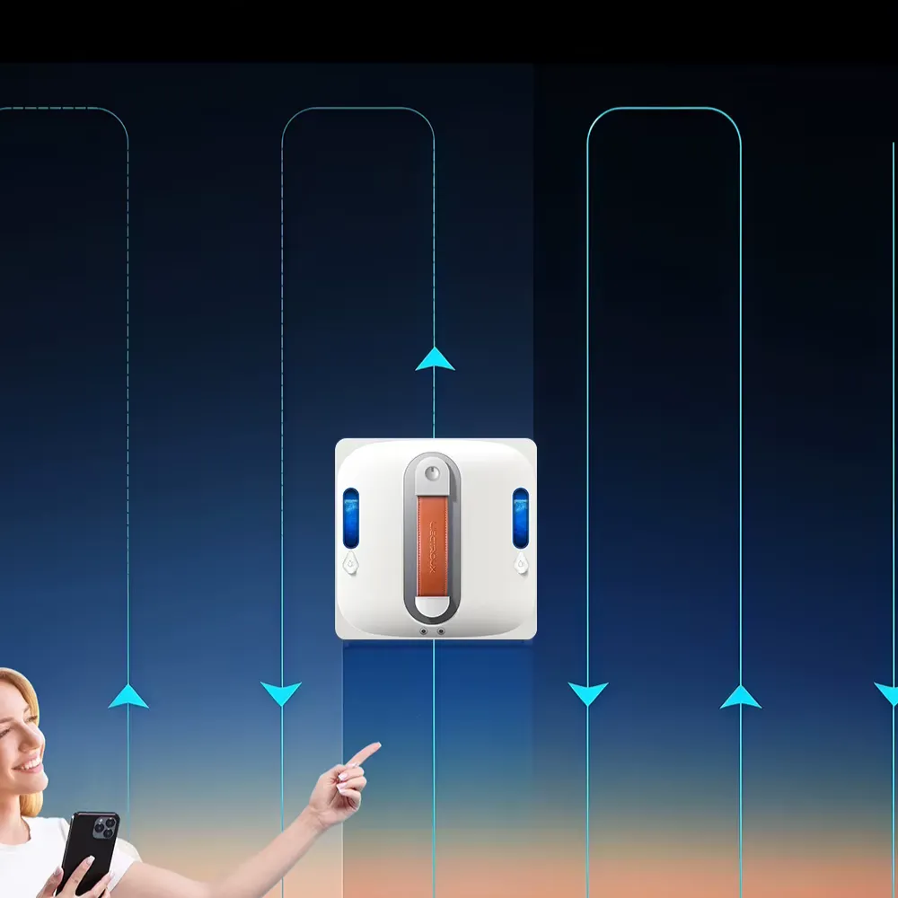 Robot lave-vitre Liectroux S11 en fonctionnement autonome contrôlé par application mobile