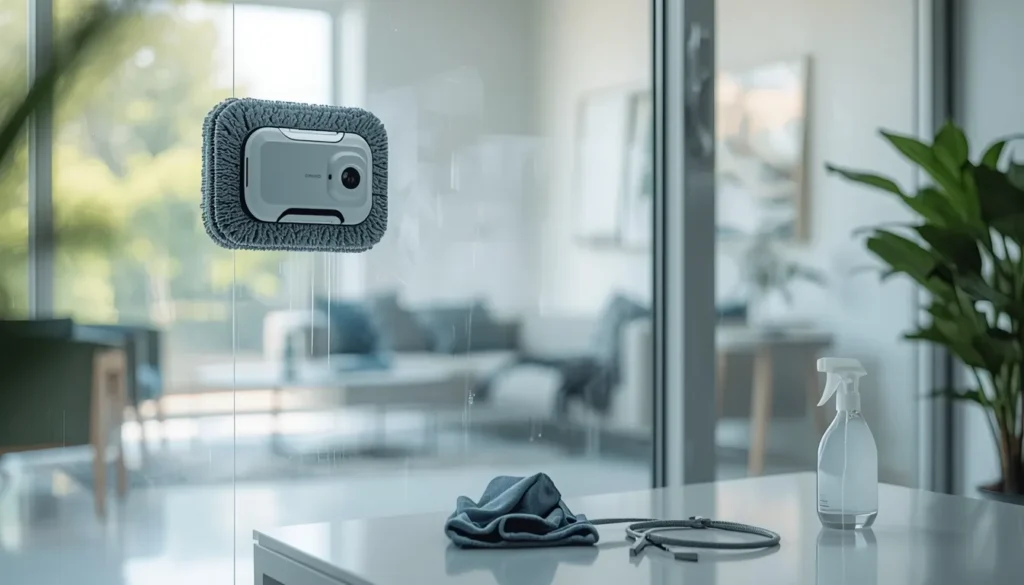 robot en train de laver une vitre