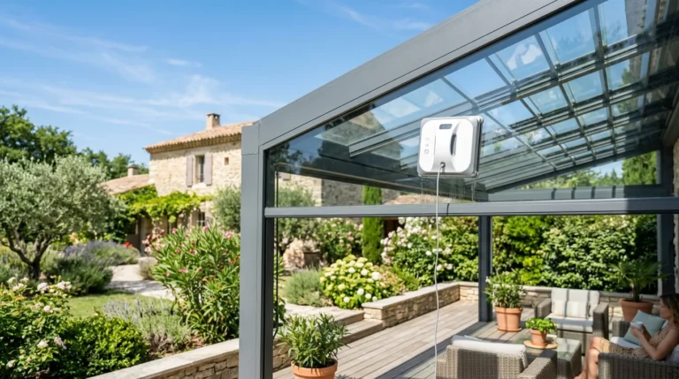 Pergola et toit vitré : le robot lave-vitre peut-il les nettoyer ?