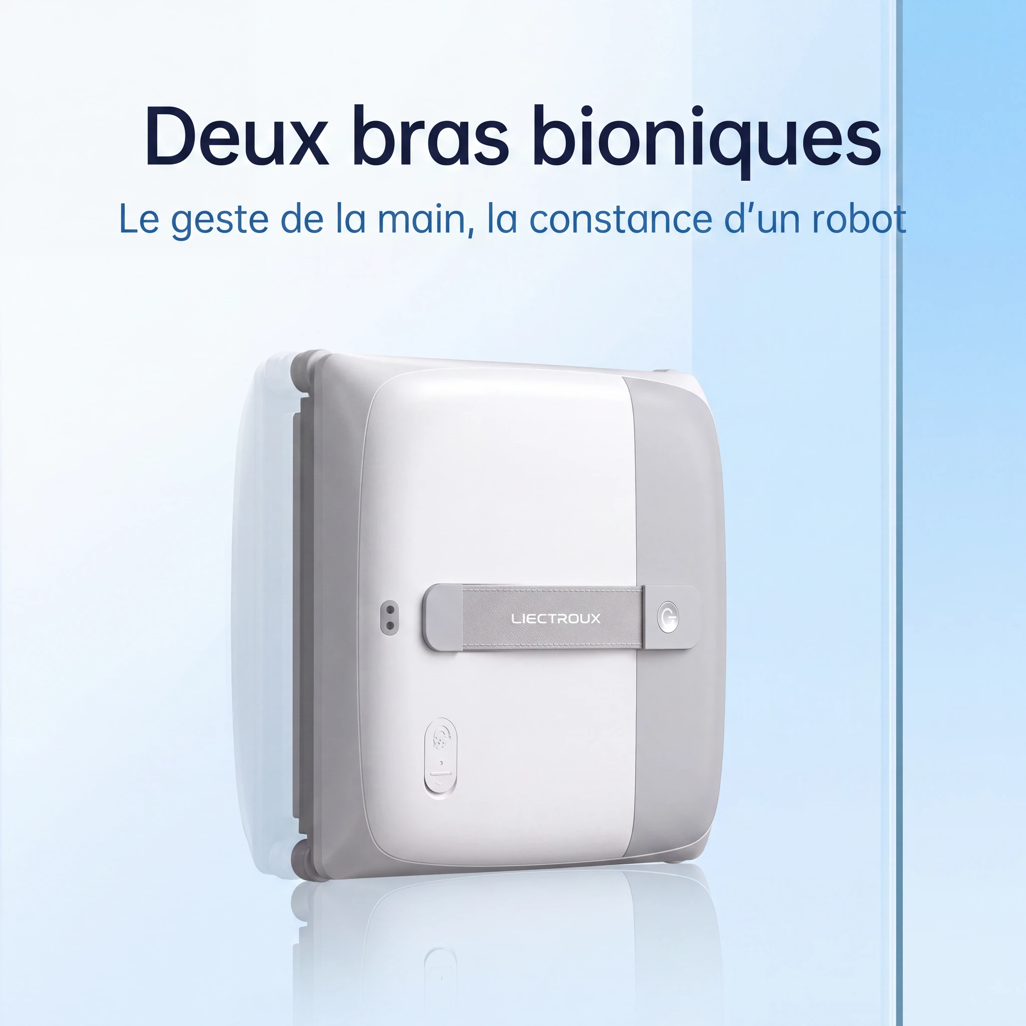 Liectroux G9 : deux bras bioniques articulés essuient la vitre