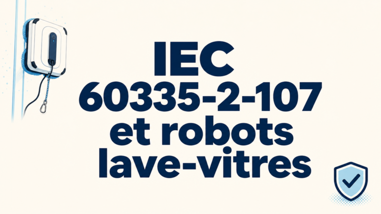 Norme IEC 60335-2-107 et robots lave-vitres : le point