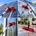 SolarClean 9M sur panneau solaire, vitre, baie vitrée et terrasse